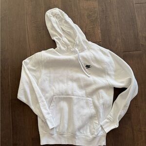 Nike mens club fleece White Hoodie sweatshirt